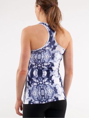 Sold /// Women’s Cool Racerback Tank - Ink Blot White Deep Indigo - Size 4